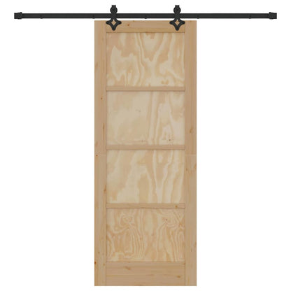 Sliding Door Manual Natural and black 78 x 202 cm