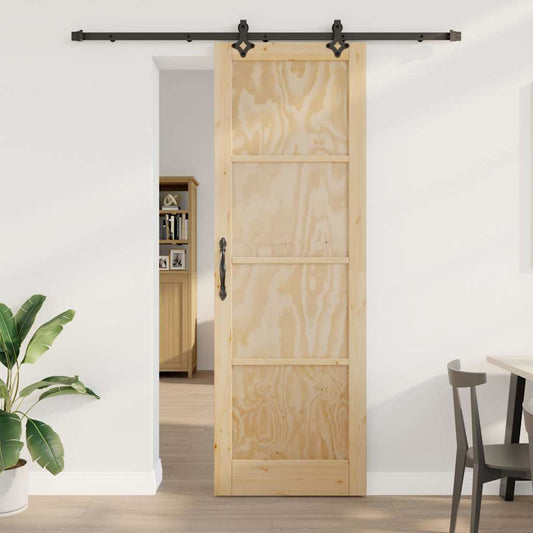 Sliding Door Manual Natural and black 78 x 232 cm