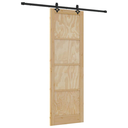 Sliding Door Manual Natural and black 78 x 232 cm