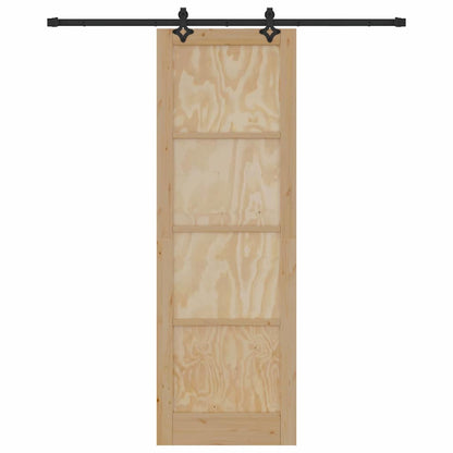 Sliding Door Manual Natural and black 78 x 232 cm