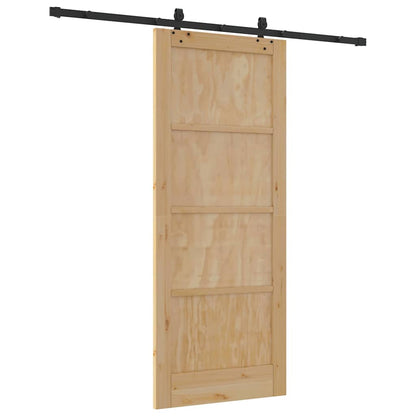 Sliding Door Manual Natural and black 83 x 202 cm