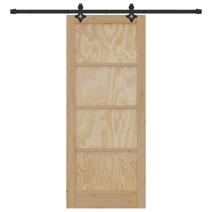 Sliding Door Manual Natural and black 83 x 202 cm