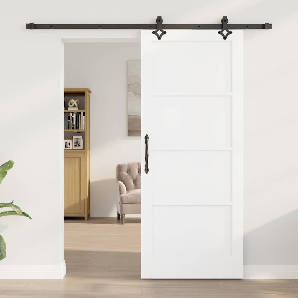 Sliding Door Manual White and black 83 x 202 cm