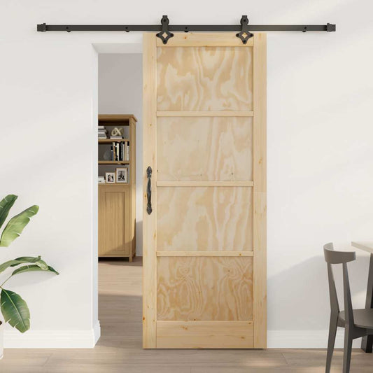 Sliding Door Manual Natural and black 83 x 211 cm