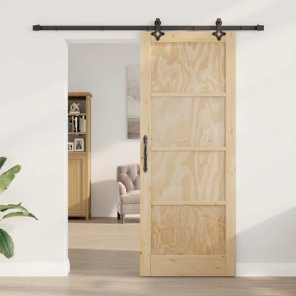 Sliding Door Manual Natural and black 83 x 211 cm