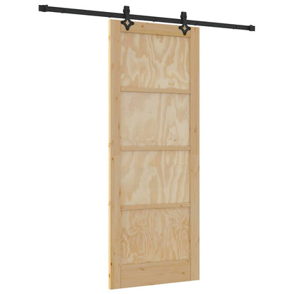 Sliding Door Manual Natural and black 83 x 211 cm