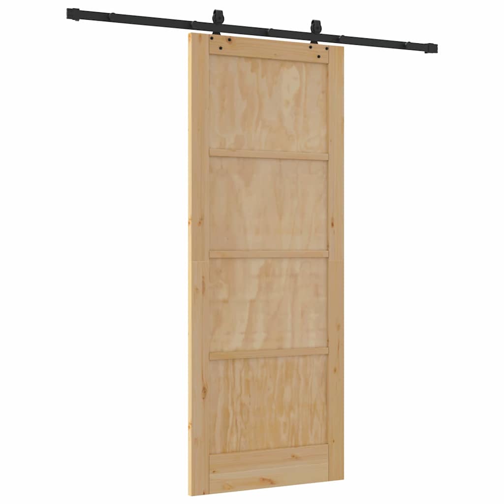 Sliding Door Manual Natural and black 83 x 211 cm
