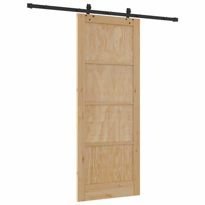 Sliding Door Manual Natural and black 83 x 211 cm