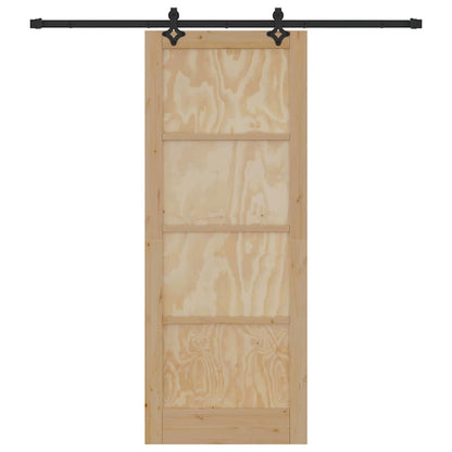 Sliding Door Manual Natural and black 83 x 211 cm