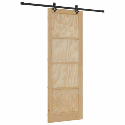 Sliding Door Manual Natural and black 83 x 232 cm