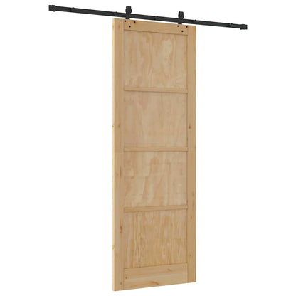 Sliding Door Manual Natural and black 83 x 232 cm