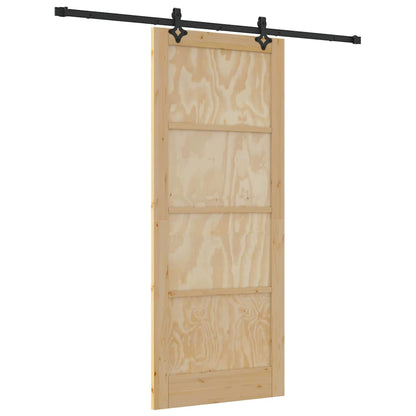 Sliding Door Manual Natural and black 86 x 211 cm