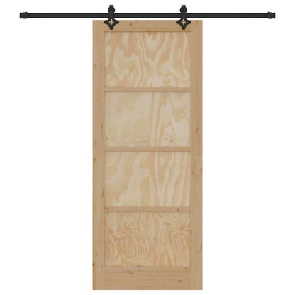 Sliding Door Manual Natural and black 86 x 211 cm