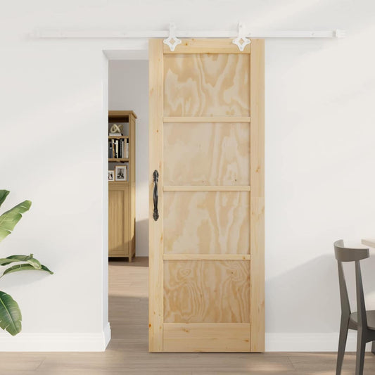 Sliding Door Manual Natural and white 73.5 x 198.5 cm