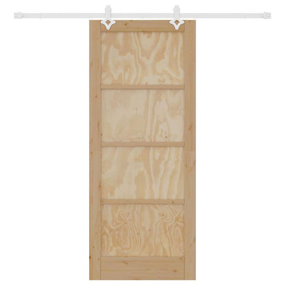 Sliding Door Manual White 83 x 202 cm Solid pine wood and steel