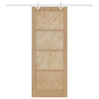 Sliding Door Manual White 83 x 211 cm Solid pine wood and steel