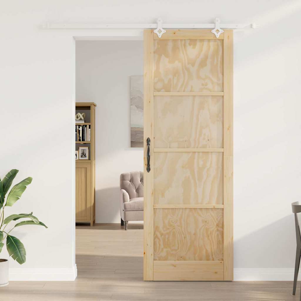 Sliding Door Manual Natural and white 83 x 232 cm
