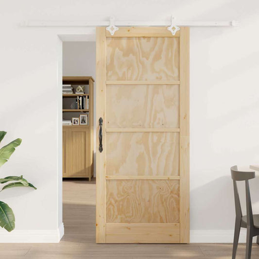 Sliding Door Manual Natural and white 86 x 198.5 cm