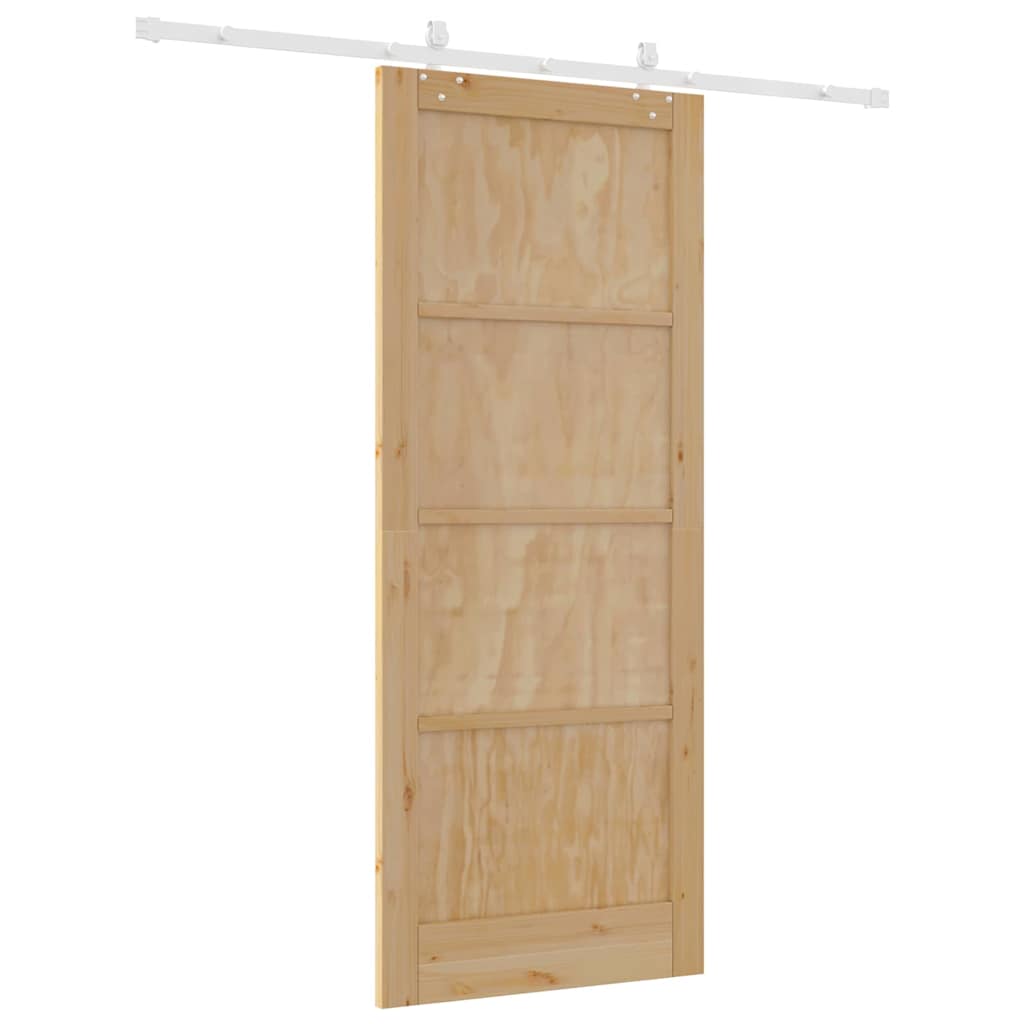 Sliding Door Manual Natural and white 86 x 211 cm