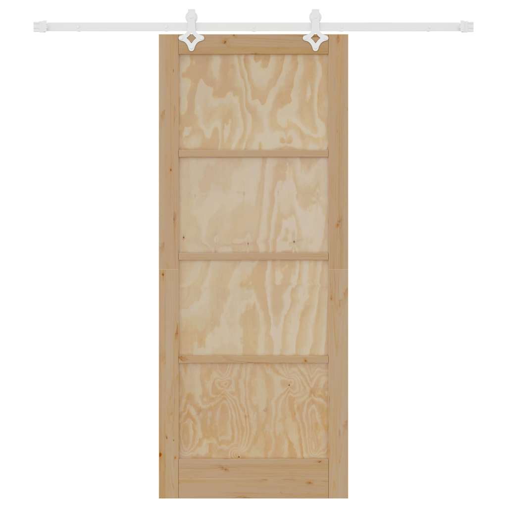 Sliding Door Manual Natural and white 86 x 211 cm