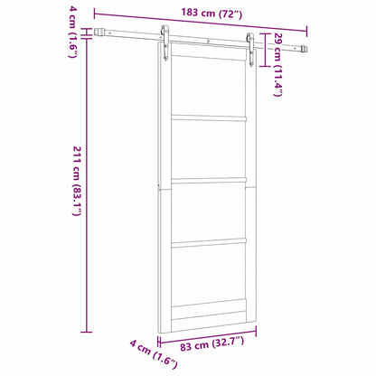 Sliding Door Other ORKDAL Natural and black 83 x 211 cm