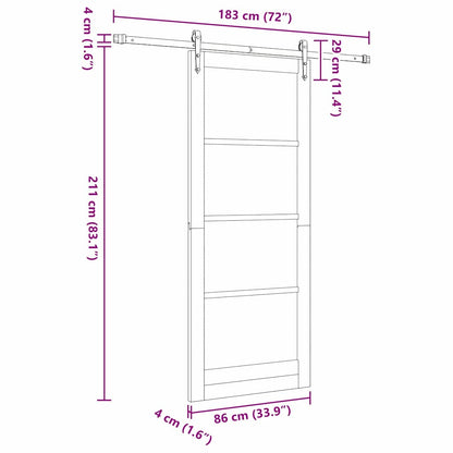 Sliding Door Other ORKDAL Natural and black 86 x 211 cm