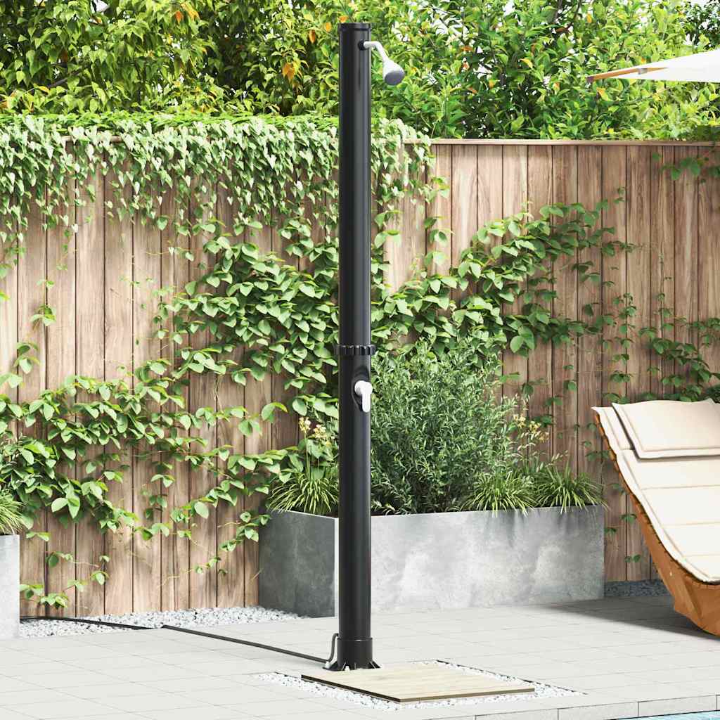 Outdoor Solar Shower Black 217 cm PVC and aluminium