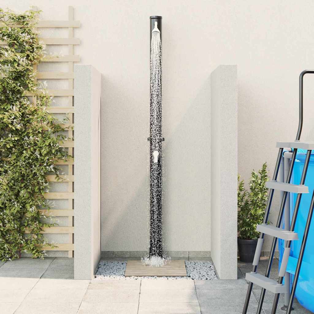 Outdoor Solar Shower Black 217 cm PVC and aluminium
