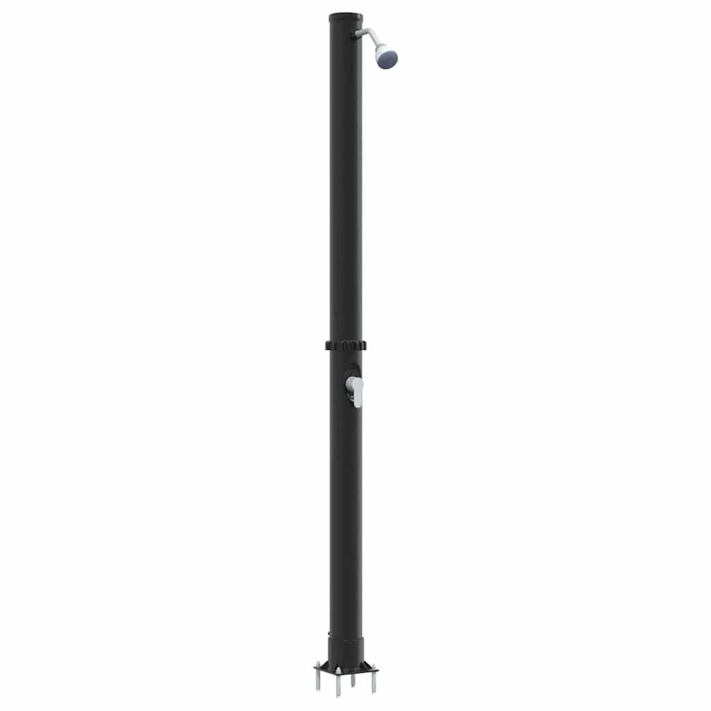 Outdoor Solar Shower Black 217 cm PVC and aluminium