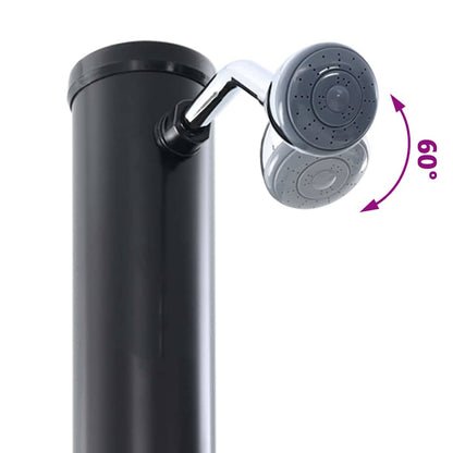 Outdoor Solar Shower Black 217 cm PVC and aluminium