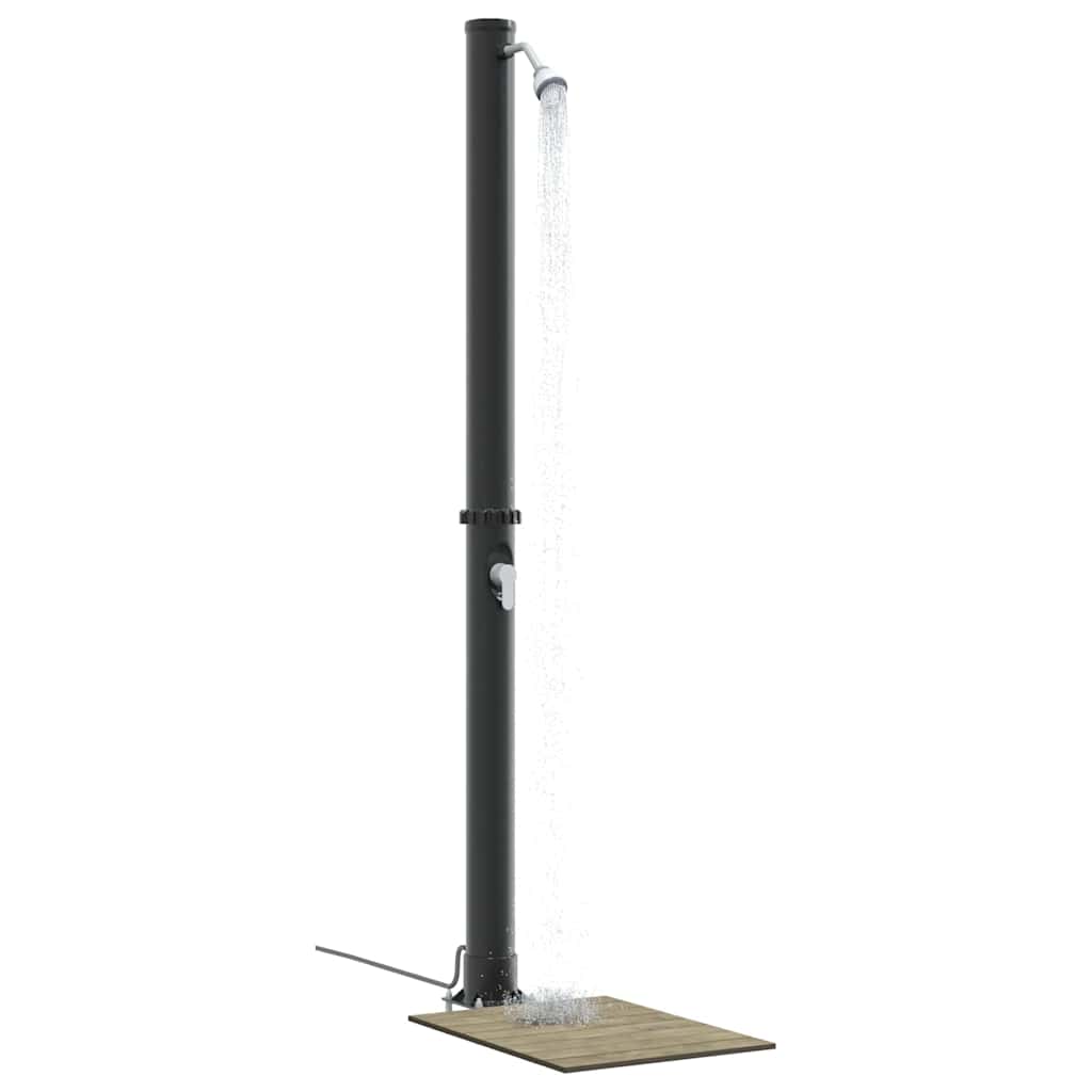 Outdoor Solar Shower Black 217 cm PVC and aluminium