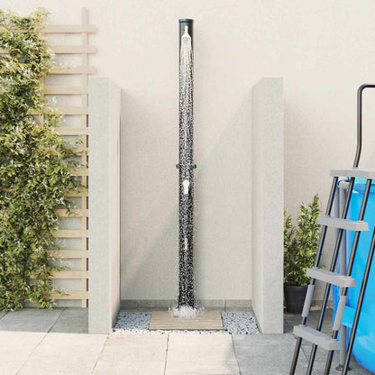 Outdoor Solar Shower Black 217 cm PVC and aluminium