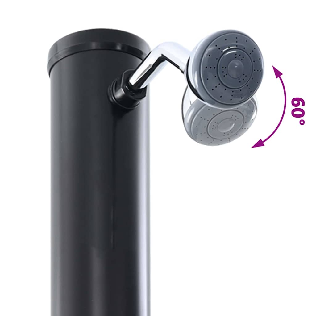 Outdoor Solar Shower Black 217 cm PVC and aluminium