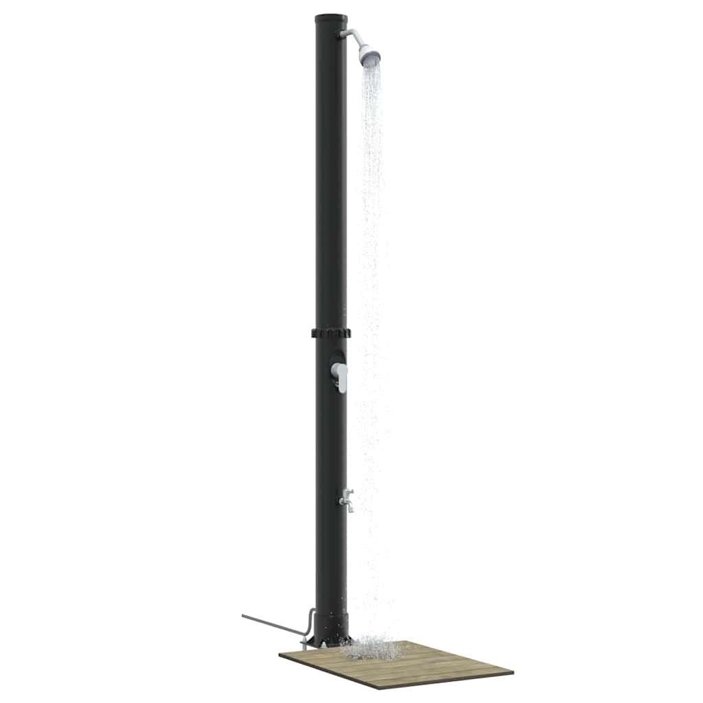 Outdoor Solar Shower Black 217 cm PVC and aluminium