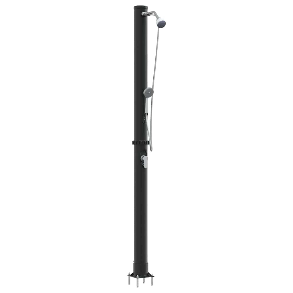 Outdoor Solar Shower Black 217 cm PVC and aluminium