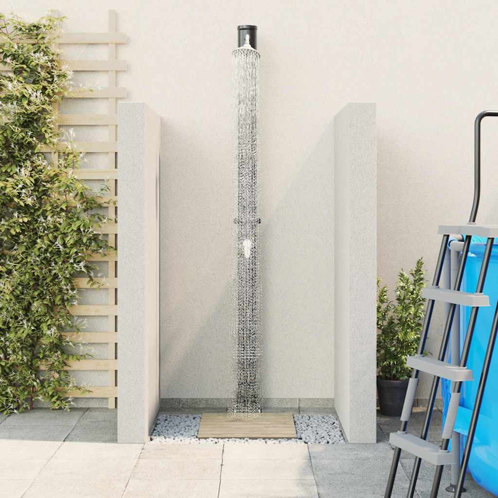 Outdoor Solar Shower Black 217 cm PVC and aluminium