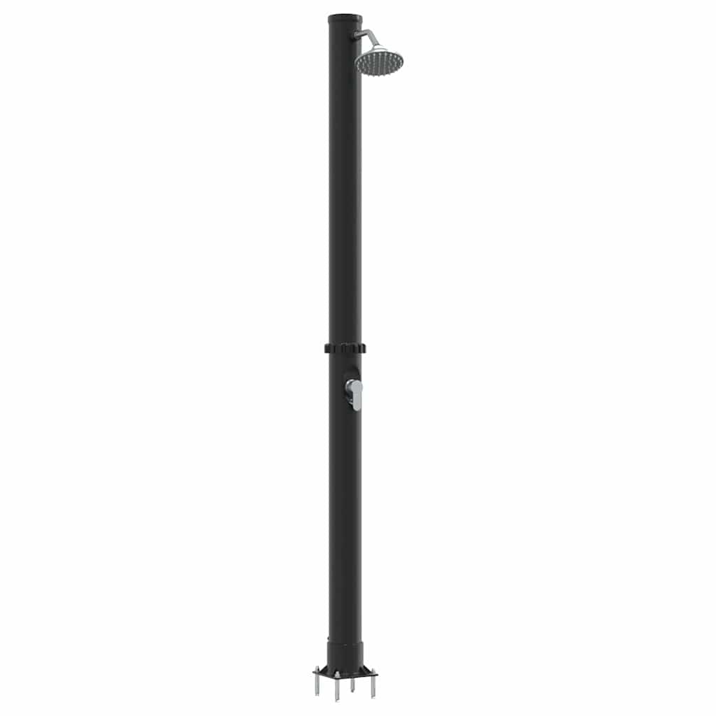 Outdoor Solar Shower Black 217 cm PVC and aluminium