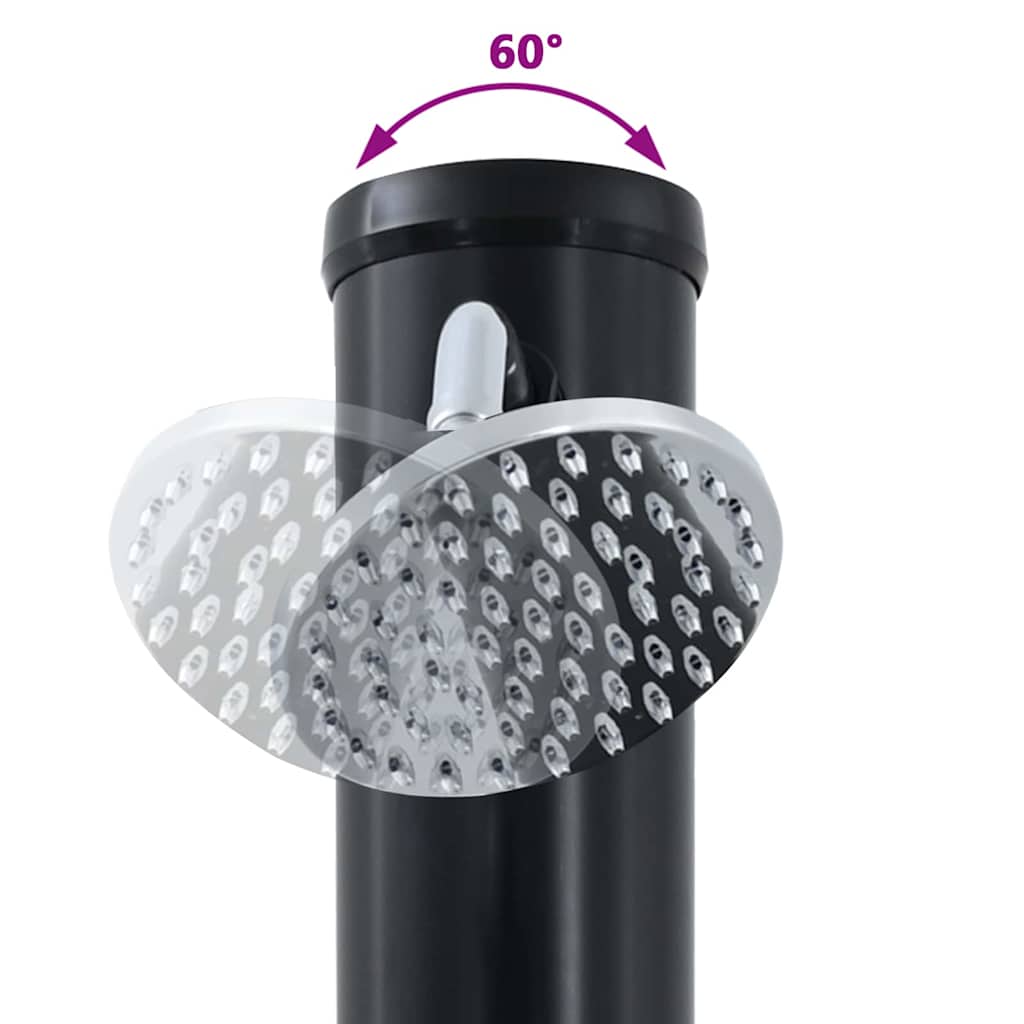 Outdoor Solar Shower Black 217 cm PVC and aluminium