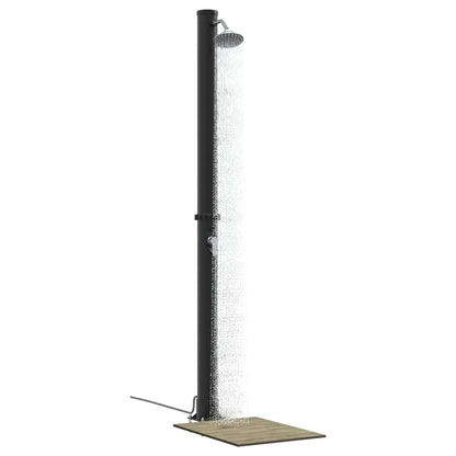 Outdoor Solar Shower Black 217 cm PVC and aluminium