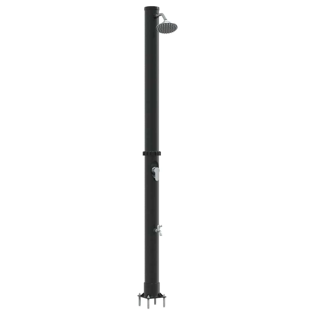 Outdoor Solar Shower Black 217 cm PVC and aluminium
