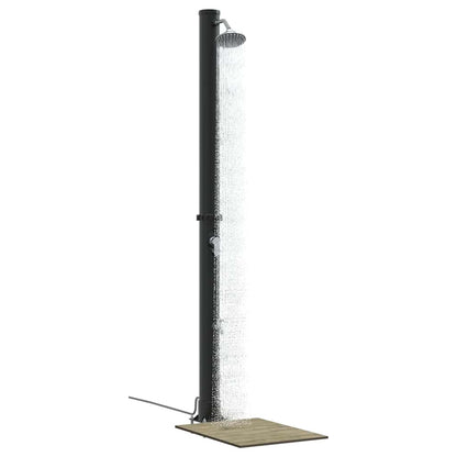 Outdoor Solar Shower Black 217 cm PVC and aluminium