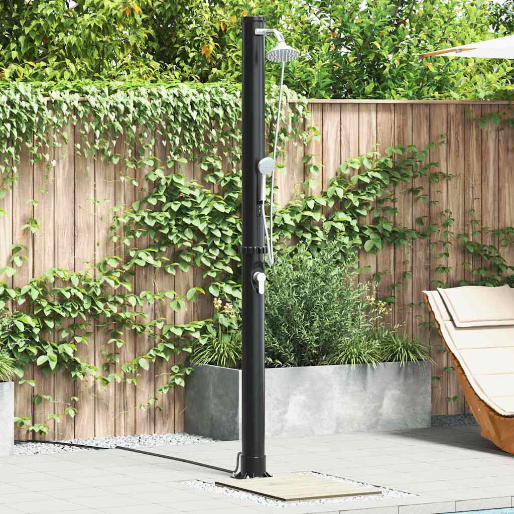 Outdoor Solar Shower Black 217 cm PVC and aluminium