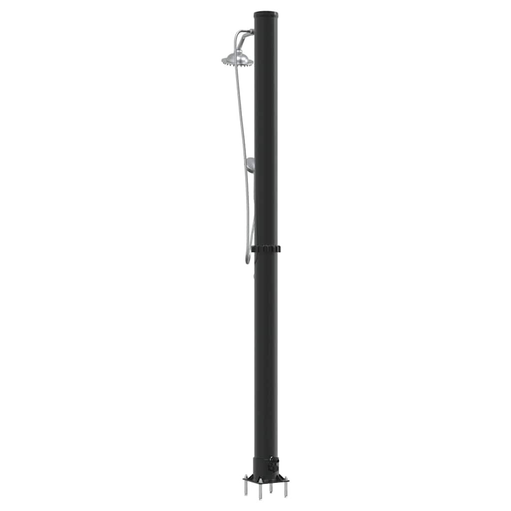 Outdoor Solar Shower Black 217 cm PVC and aluminium