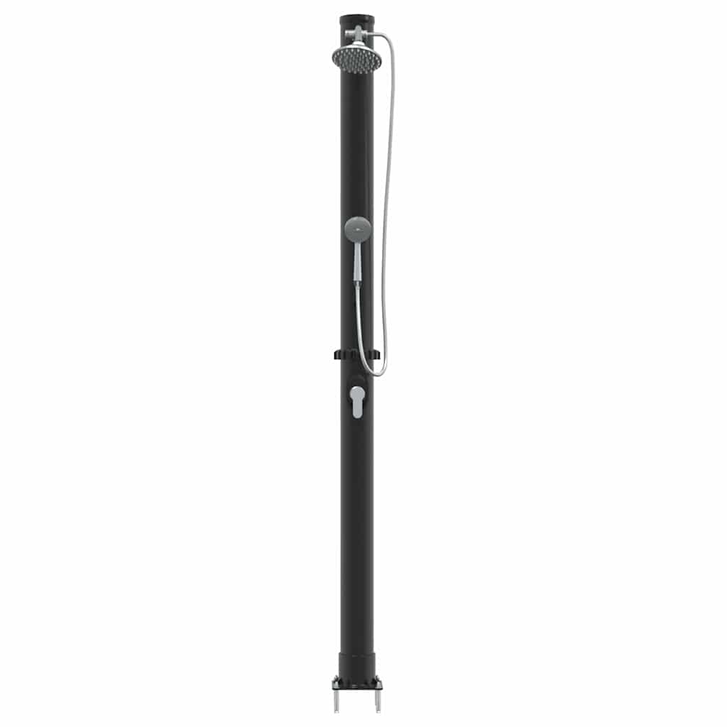 Outdoor Solar Shower Black 217 cm PVC and aluminium