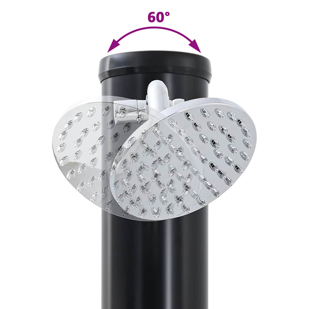 Outdoor Solar Shower Black 217 cm PVC and aluminium