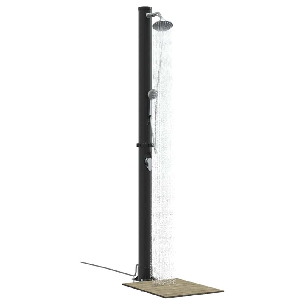 Outdoor Solar Shower Black 217 cm PVC and aluminium