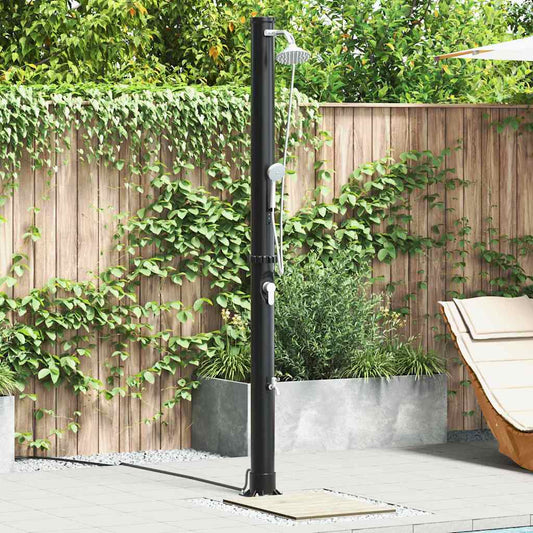 Outdoor Solar Shower Black 217 cm PVC and aluminium