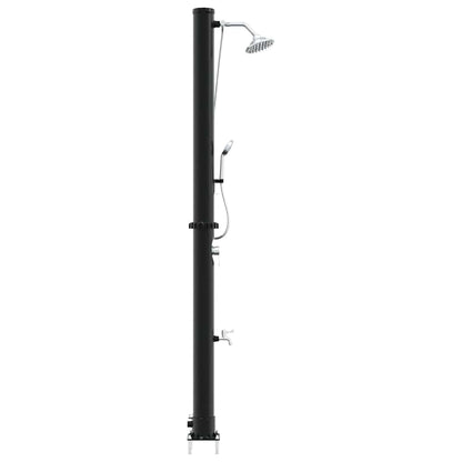 Outdoor Solar Shower Black 217 cm PVC and aluminium