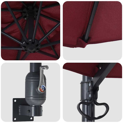 Garden Parasol Red and Black 248 x 248 x 148 cm