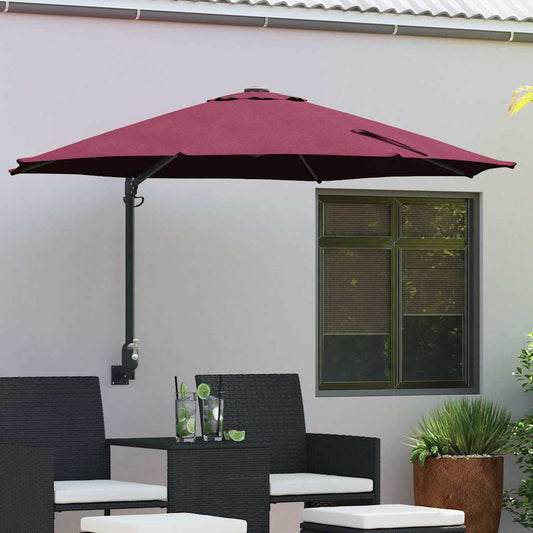 Garden Parasol Red and Black 248 x 248 x 148 cm